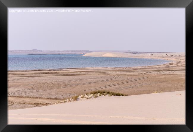 Sand dunes and the creek Framed Print by Lucas D'Souza