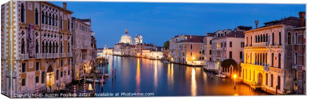 Grand Canal panorama, Venice, Italy Canvas Print by Justin Foulkes