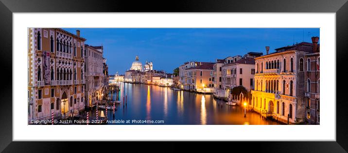Grand Canal panorama, Venice, Italy Framed Mounted Print by Justin Foulkes