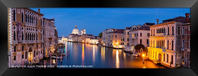 Grand Canal panorama, Venice, Italy Framed Print by Justin Foulkes