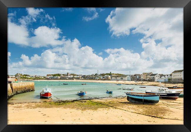 Hugh Town, St Mary's, Isles of Scilly Framed Print by Justin Foulkes