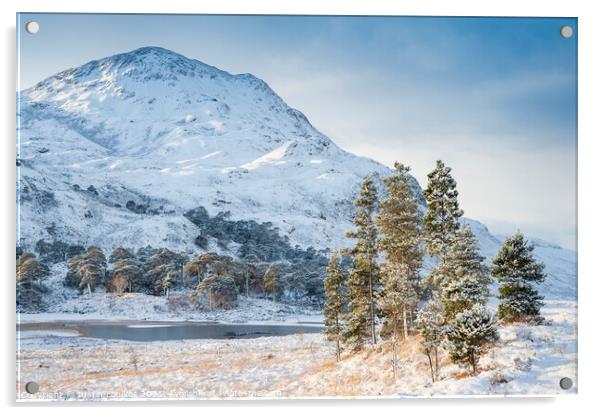 Glen Torridon in winter, Highlands, Scotland Acrylic by Justin Foulkes