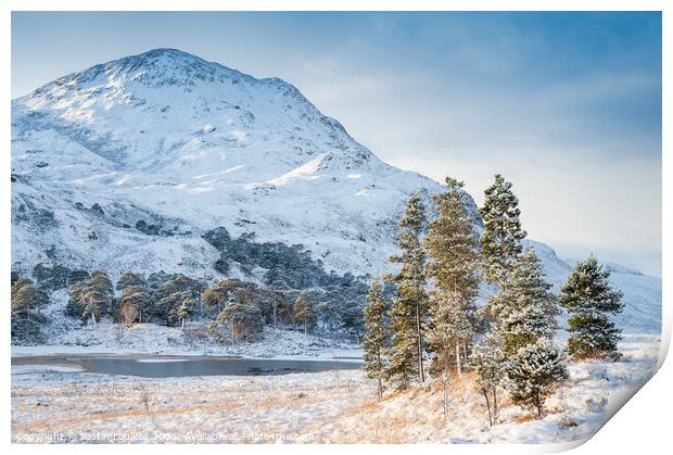 Glen Torridon in winter, Highlands, Scotland Print by Justin Foulkes