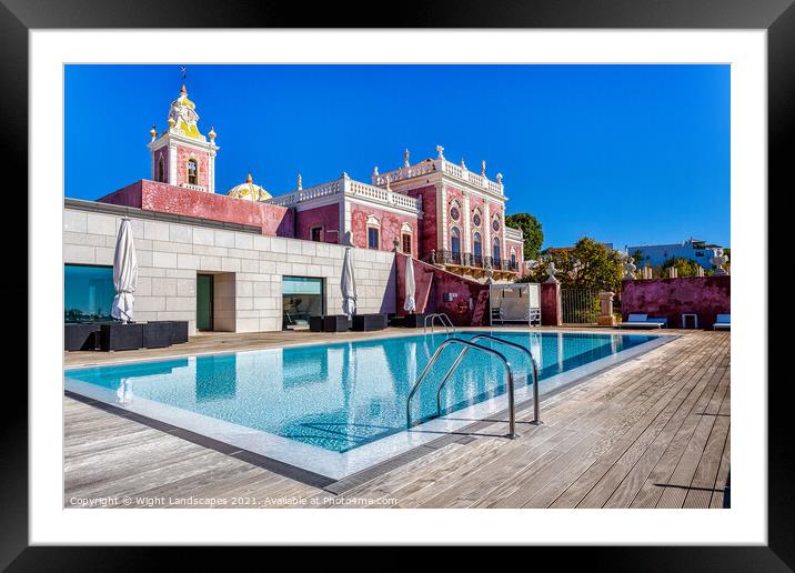 Pool Of The Pousada Palacio Estoi  Framed Mounted Print by Wight Landscapes