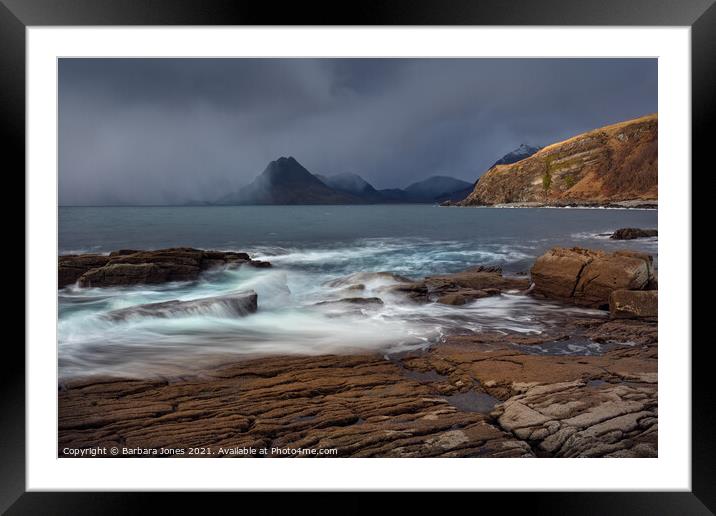 The Tempestuous Beauty of Elgol Framed Mounted Print by Barbara Jones