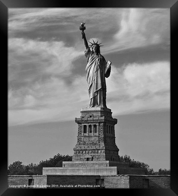 Lady Liberty B&W Framed Print by J Biggadike