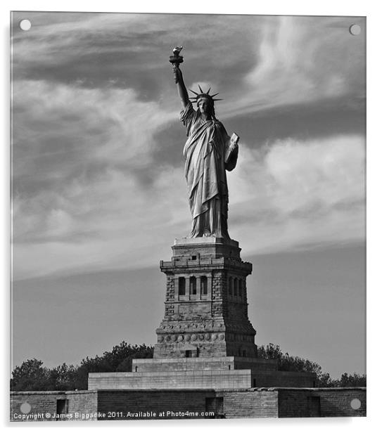 Lady Liberty B&W Acrylic by J Biggadike