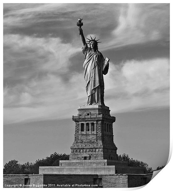 Lady Liberty B&W Print by J Biggadike