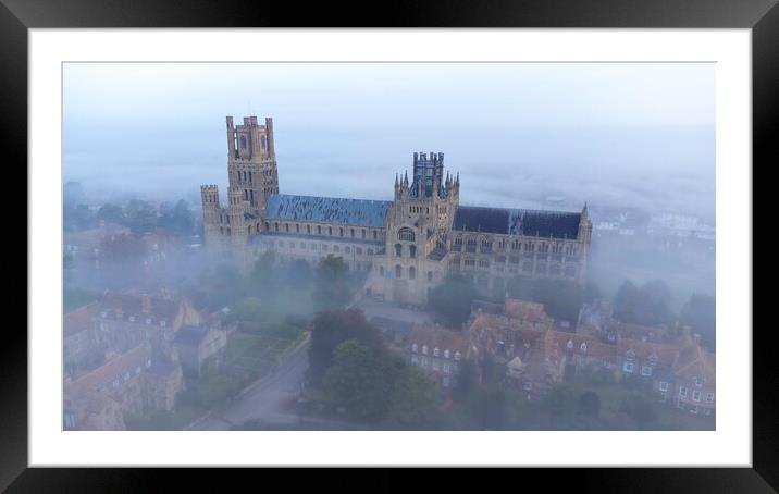 Misty morning in Ely, 9th October 2021 Framed Mounted Print by Andrew Sharpe