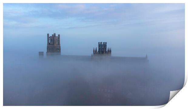Misty morning in Ely, 9th October 2021 Print by Andrew Sharpe