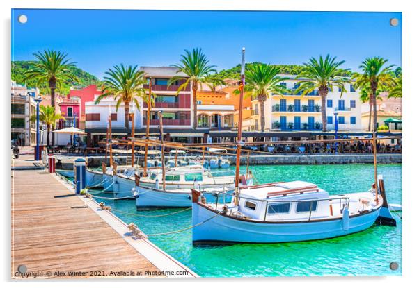 Port de Andratx idyllic harbor town marina Acrylic by Alex Winter