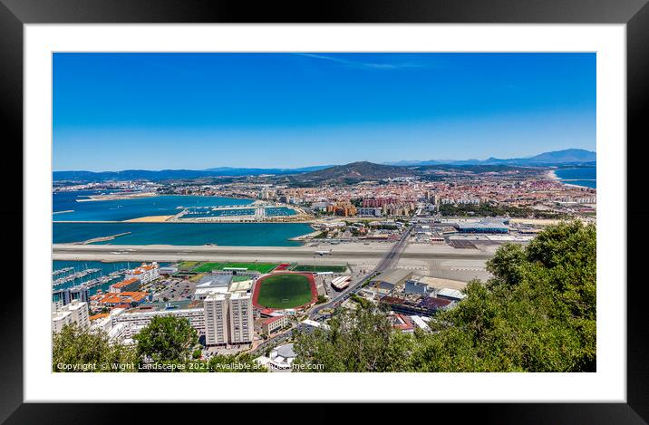 Gibraltar Airport Framed Mounted Print by Wight Landscapes