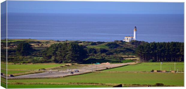 Turnberry lightouse and airfield runway Canvas Print by Allan Durward Photography