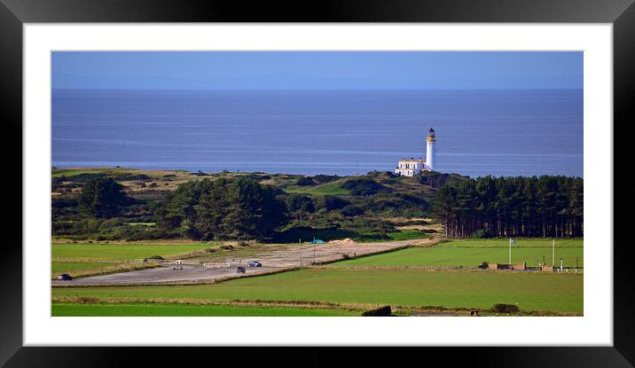 Turnberry lightouse and airfield runway Framed Mounted Print by Allan Durward Photography