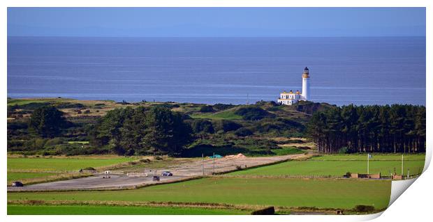 Turnberry lightouse and airfield runway Print by Allan Durward Photography