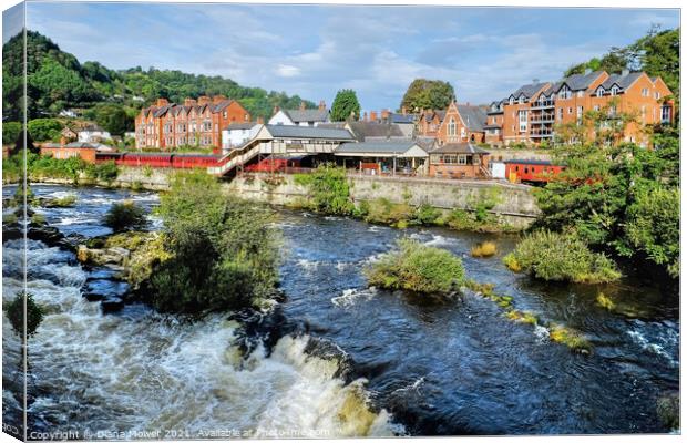 The River Dee at Llangollen Wales Canvas Print by Diana Mower