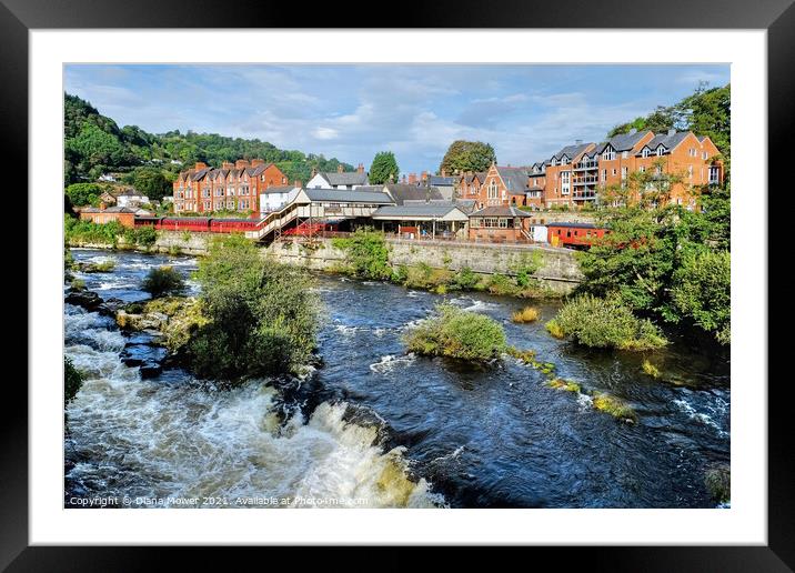 The River Dee at Llangollen Wales Framed Mounted Print by Diana Mower