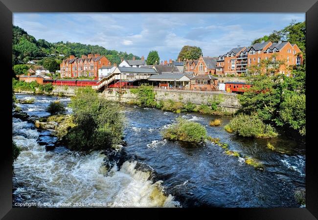 The River Dee at Llangollen Wales Framed Print by Diana Mower
