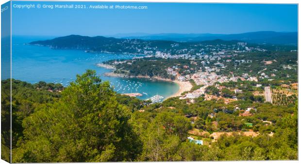 Llafranc and Calella de Palafrugell, Costa Brava, Spain Canvas Print by Greg Marshall