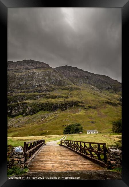 Achnambeithach cottage, Glencoe Framed Print by Phil Reay