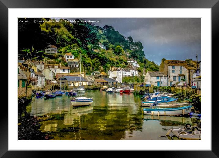 "A Serene Reflection: Polperro Harbour" Framed Mounted Print by Lee Kershaw