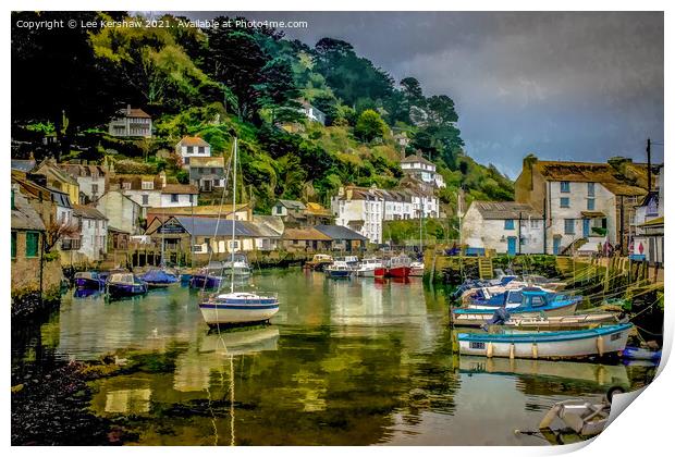 "A Serene Reflection: Polperro Harbour" Print by Lee Kershaw