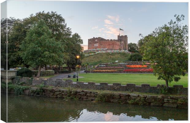 Tamworth Castle seen over the River Anker Canvas Print by Jason Wells