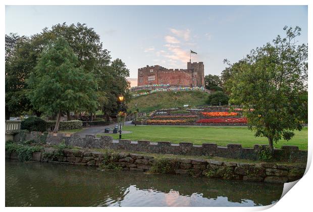 Tamworth Castle seen over the River Anker Print by Jason Wells