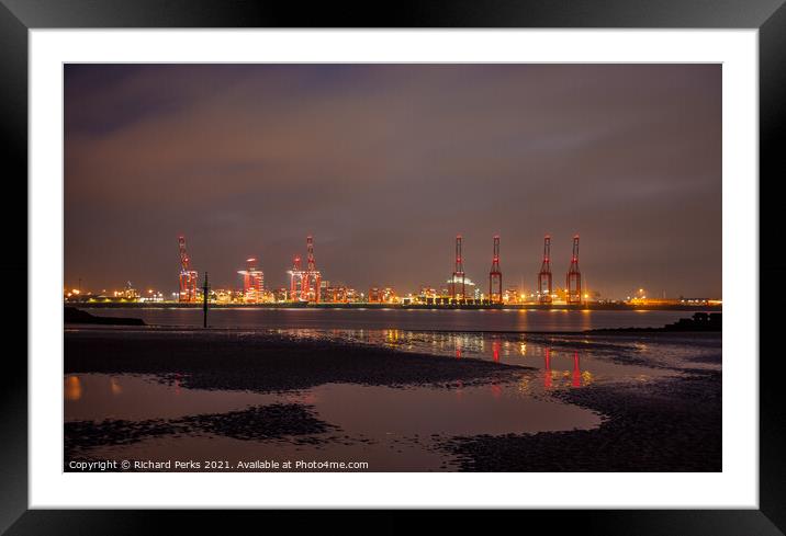 Seaforth Docks- Liverpool Reflections Framed Mounted Print by Richard Perks