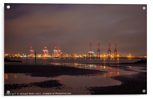 Seaforth Docks- Liverpool Reflections Acrylic by Richard Perks