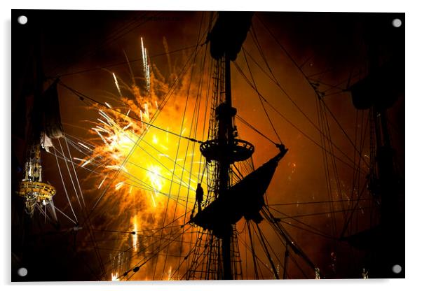Fireworks over the Yardarm Acrylic by Jim Jones