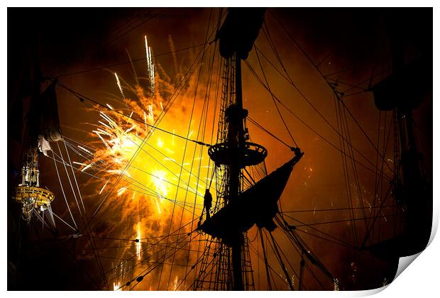 Fireworks over the Yardarm Print by Jim Jones