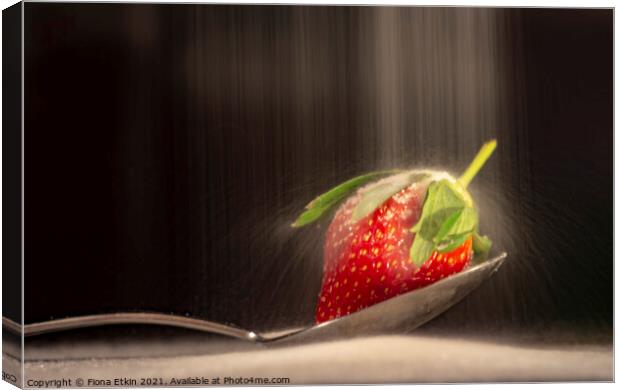 Strawberry and  sugar  Canvas Print by Fiona Etkin