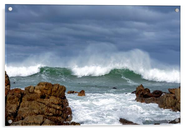 Crashing waves at Kleinmond Acrylic by Fiona Etkin