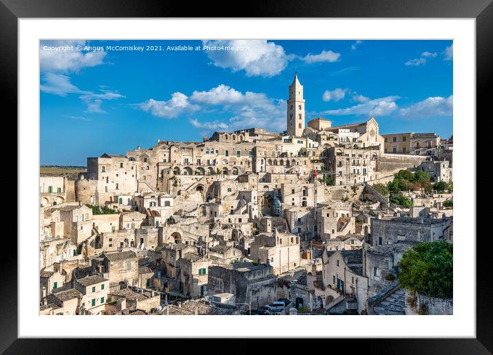 View across Sassi District of Matera Framed Mounted Print by Angus McComiskey