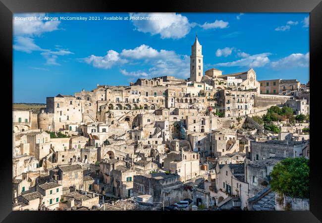 View across Sassi District of Matera Framed Print by Angus McComiskey