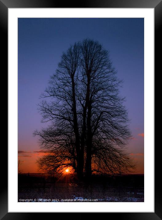 Stillness of sunrise Framed Mounted Print by Cliff Kinch
