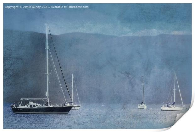 Painted Sailboats Print by Aimie Burley