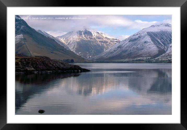 Winter's day at Wastwater in the Lake District Framed Mounted Print by Derek Daniel