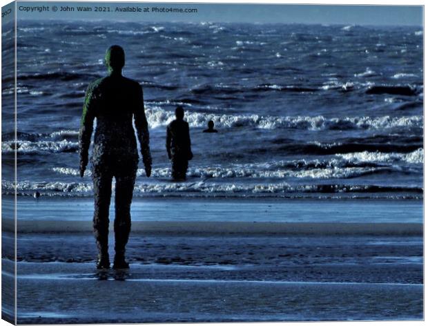 Three Gormley Statues Canvas Print by John Wain