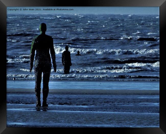 Three Gormley Statues Framed Print by John Wain