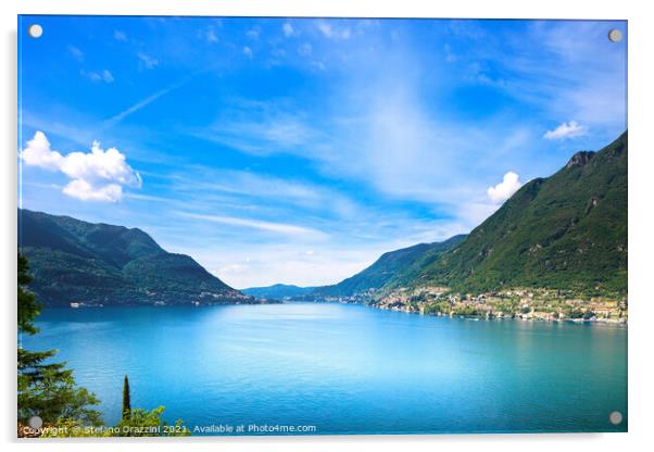 Lake Como landscape. Italy Acrylic by Stefano Orazzini