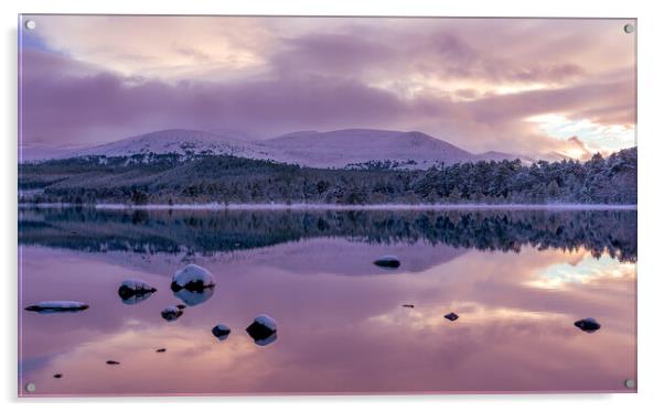 Sunset Loch Morlich Acrylic by Tony Bishop