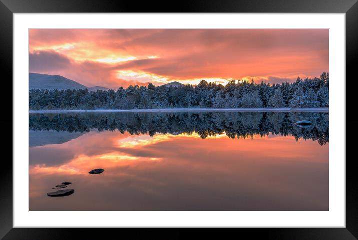 Sky on Fire over Loch Morlich Framed Mounted Print by Tony Bishop