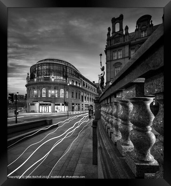 Majestic Leeds City Square Yorkshire Framed Print by Giles Rocholl