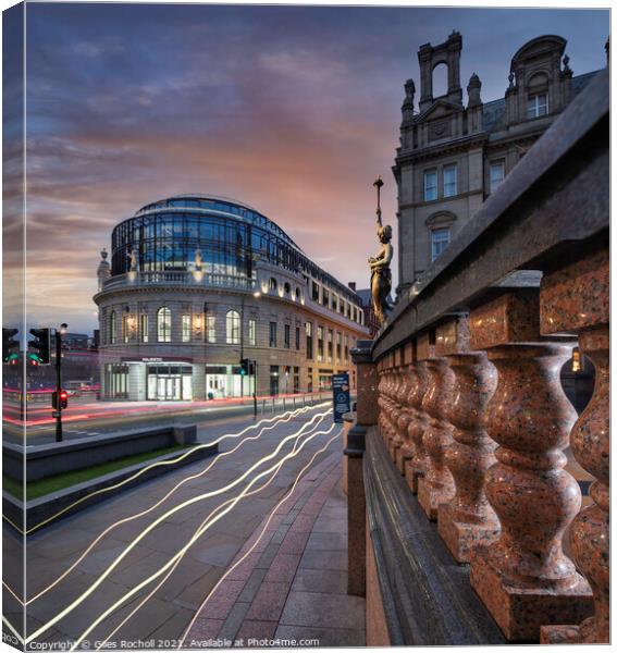Majestic Leeds City Square Yorkshire Canvas Print by Giles Rocholl