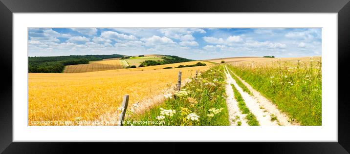 The South Downs Way Panorama Framed Mounted Print by Justin Foulkes