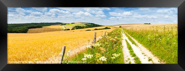 The South Downs Way Panorama Framed Print by Justin Foulkes