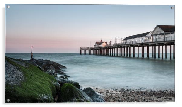 Southwold Pier Acrylic by Daniel Sweeney