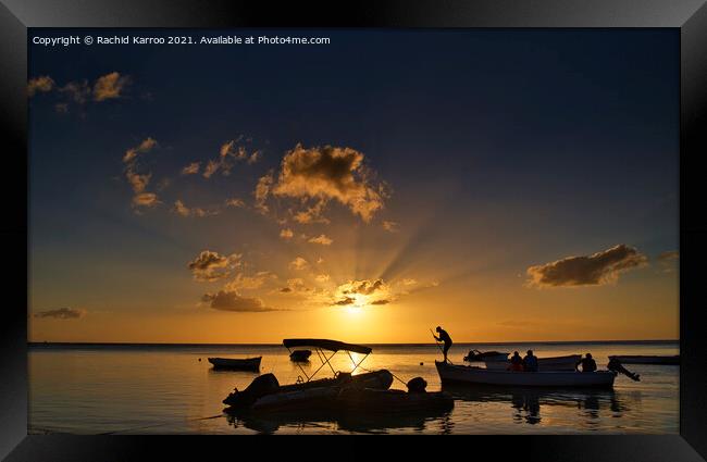 Sunset in Mauritius Framed Print by Rachid Karroo